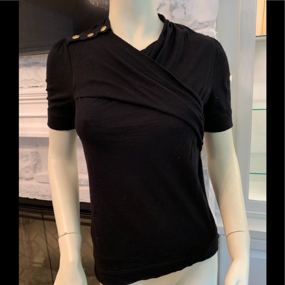 Authentic LOUIS VUITTON Black shirt Top Size S